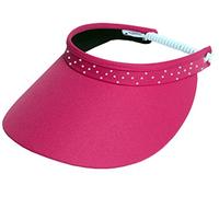 Glove It Negro Bling Cristal Cuadrados Visera, Mujer, Pink Bling Coil Visor, Pink Bling Coil