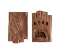 GLOVE STORY Guantes de conducción sin dedos para hombre en cuero de cordero color coñac sin forro | Diseño transpirable & Sensación refinada | Perfectos para una conducción elegante & estilo auténtico