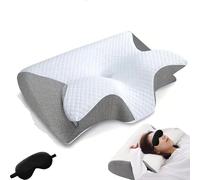 Glovoro Orthopedic Pillow, Glovoro - Orthopedic Dream Deep Pillow, Ergonomic Cervical Pillows, Memory Foam Contour Side Sleeper Pillows for Neck Support, for Side, Back, Stomach Sleepers (Gray)