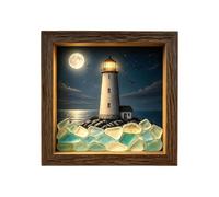 Glow Box Display Case - Coastal Sea Glass Decoration with LED Warm Light