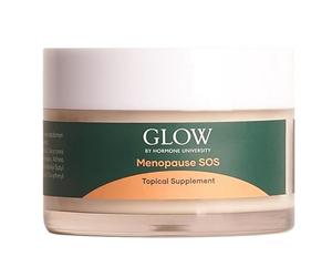 Glow by Hu - Crema para Síntomas de Menopausia SOS - con Ñame Silvestre y Extracto de Baya Vitex - para Sofocos, Sudores Nocturnos e Hinchazón - Tratamiento Diario de Absorción Efectiva - 50 ml