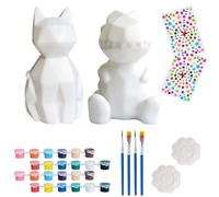 Glow Cat Painting Kit - Lámpara de gato para manualidades, pintura de tu propia lámpara de dinosaurio, juguete educativo para niños, juego de manualidades de luz nocturna de dinosaurios | Lámparas de