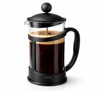 Glow Classic Black Cafetiere - Cafetera de prensa francesa de 1000 ml, ideal para 3 tazas de café filtrado, prensa de café fácil de limpiar y usar, fabricada con vidrio duradero a prueba de golpes,