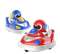 Glow Crashers RC Bumper Cars，with LED Lights and Music, Rechargeable Bumper Car, 360°Rotating Christmas Birthday Gifts for Boys Girls Kids Ideas (Red/Blue)