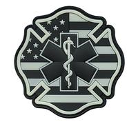 Glow Dark EMS EMT Fire Fighter Department USA American Flag Rescue Firemen Paramedic Medic Morale PV