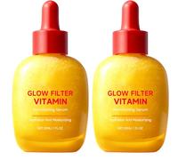 Glow Filter Vitamina Sérum Facial Suero Iluminador Brillo para Piel Radiante, Suero Preparador de Maquillaje Ligero Hidratante, Radiance Boost Cuidado diario de la piel para mujeres, 30 ml (2 ps)