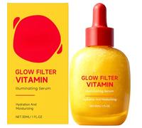 Glow Filter Vitamina Sérum Facial Suero Iluminador Brillo para Piel Radiante, Suero Preparador de Maquillaje Ligero Hidratante, Radiance Boost Cuidado de la Piel Diario para Mujeres, 30 ml (1pcs)