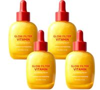 Glow Filter Vitamina Sérum Facial Suero Iluminador Brillo para Piel Radiante, Suero Preparador de Maquillaje Ligero Hidratante, Radiance Boost Cuidado de la Piel Diario para Mujeres, 30 ml (4pcs)