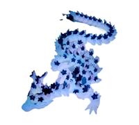Glow In Dark Printed Dragon Sculpture Flexible Joint Display Figure | Girls Kids Adults Home Decor Collectible Fantasy Desktop Ornament Movable Fidget Creative Gift Imaginative Play