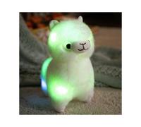 Glow-in-the-dark Adorable Glowing Alpaca Plush - LED Light, Child-Safe Fabric for Kids/Adults - Cozy Huggable Toy with Soft Fleece, Durable