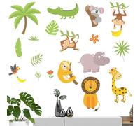 Glow in the Dark Animal Decals - Pegatinas de pared de dibujos animados impermeables, extraíbles autoadhesivas | Decoración de sala de juegos y dormitorio, decoración de dormitorio para, papel pintado