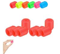 Glow-in-The-Dark Car Tire Valve Cap Set, Glow Valve Stem Caps, Luminous Night Rider Valves Cover Durable Easy to Install No Tool Required, for Most Vehicle Tires (Red)