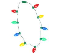 Glow in The Dark Christmas Bulb Necklace Light Up Strawberry Necklace for Party