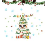 Glow in the Dark Christmas Stickers - Blue Luminous Decoration, Removable Vinyl Decal for, Seasonal Cling with Bright Shine, Wall Accent, Nighttime Marker for Glass Door, Retail Display & Home