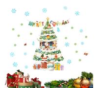 Glow In The Dark - Christmas Wall Stickers Luminous Blue Holiday Window Cling | Festive Glow In The Dark Decorations Christmas Home Office Supermarket Shop Glass Door Bedroom Party Decor