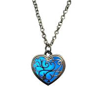 Glow in the Dark Corazón Luminoso en Forma de Corazón Collar con Colgante Cadena de Cuero Mujer Hombre Joyas Azul Práctico y Popular Convenient And Practical