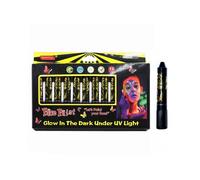 Glow in The Dark Face Paint Crayons Kit Neon Face and Body Paint Sticks Markers for Mardi Gras Halloween
