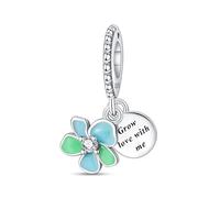 Glow - in - the - dark Flower Charm, accesorio de pulsera con dijes de plata esterlina 925, collar de pulsera Pandora compatible con, regalo para mujeres