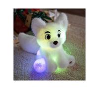 Glow in the Dark Fox Plush Toy- Soft Stuffed Animal, Cute Night Light for Kids Bedroom Decor and Cozy Gift, Orange, Blue, White Colors, Perf