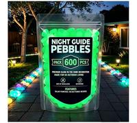 Glow In The Dark Garden Stones, Colorful Glow-In-The-Dark Garden Stones for Outdoor Landscaping, Walkways, Patio, Yard, Aquarium & Fish Tank Decor (Green,600Pcs)