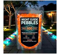 Glow In The Dark Garden Stones, Colorful Glow-In-The-Dark Garden Stones for Outdoor Landscaping, Walkways, Patio, Yard, Aquarium & Fish Tank Decor (Orange,600Pcs)
