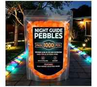 Glow In The Dark Garden Stones, Colorful Glow-In-The-Dark Garden Stones for Outdoor Landscaping, Walkways, Patio, Yard, Aquarium & Fish Tank Decor (Orange,1000Pcs)