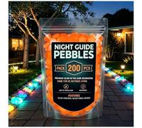 Glow In The Dark Garden Stones, Colorful Glow-In-The-Dark Garden Stones for Outdoor Landscaping, Walkways, Patio, Yard, Aquarium & Fish Tank Decor (Orange,200Pcs)