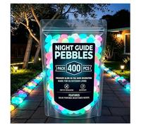 Glow in the Dark Garden Stones Colorful Luminous Pebbles for Outdoor Walkways & Yard Decor, Night Guide Glow Rocks for Garden, Fish Tank, Pathway, Magical Landscape Lighting (Colorful,400pcs)