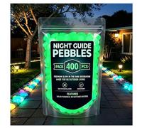 Glow in the Dark Garden Stones Colorful Luminous Pebbles for Outdoor Walkways & Yard Decor, Night Guide Glow Rocks for Garden, Fish Tank, Pathway, Magical Landscape Lighting (Green,400pcs)