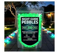 Glow in the Dark Garden Stones Colorful Luminous Pebbles for Outdoor Walkways & Yard Decor, Night Guide Glow Rocks for Garden, Fish Tank, Pathway, Magical Landscape Lighting (Green,200pcs)