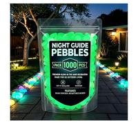Glow in the Dark Garden Stones Colorful Luminous Pebbles for Outdoor Walkways & Yard Decor, Night Guide Glow Rocks for Garden, Fish Tank, Pathway, Magical Landscape Lighting (Green,1000pcs)