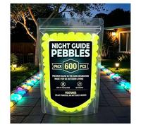 Glow in the Dark Garden Stones Colorful Luminous Pebbles for Outdoor Walkways & Yard Decor, Night Guide Glow Rocks for Garden, Fish Tank, Pathway, Magical Landscape Lighting (Yellow,600pcs)