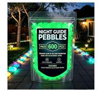 Glow in the Dark Garden Stones Colorful Luminous Pebbles for Outdoor Walkways & Yard Decor, Night Guide Glow Rocks for Garden, Fish Tank, Pathway, Magical Landscape Lighting (Green,600pcs)