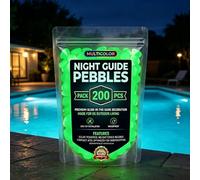 Glow in the Dark Garden Stones Outdoor, Colorful Glow-in-the-Dark Garden Stones for Outdoor Walkways, And Plant Decoration; Also Used for Aquarium & Fish Tank Landscaping (Green,200 Pcs)