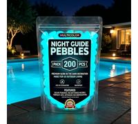 Glow in the Dark Garden Stones Outdoor, Colorful Glow-in-the-Dark Garden Stones for Outdoor Walkways, And Plant Decoration; Also Used for Aquarium & Fish Tank Landscaping (Blue,200 Pcs)