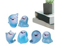 Glow In The Dark Ghost Halloween - Fairy Garden Accessories | Ghost Figurines | Cute Luminous Decor Tiny Ghosts Resin Statue With Box | Holiday Atmosphere Props For Bedroom Patio Halloween Decoration