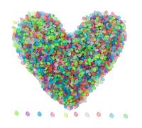 Glow In The Dark Rocks - Creates Nighttime Glowing Pathways | Waterproof Colorful Luminous Stones | 1000 Piece Resin Pebble Set | For Aquarium Fishtank Landscaping Walkway Patio Yard Horticulture Lawn