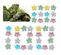 Glow In The Dark Star Pebbles Set Of 100 - Resin Mini Luminous Star Shaped Stones 2.4cm Outdoor Decorative Glow Rocks - Garden Decor For Pathways, Planters, Aquarium, Yard Landscaping
