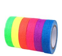 Glow in the Dark Tape, cinta de tela fluorescente, gaffer de neón adhesivo de color/espiga/tela/cintas luminosas Matte 6 colores, UV Blacklight Reactive Reactive Glow in the Dark Tape For Party Glo