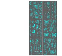 Glow In The Dark Temporary Face - 6 Sheet Neon Luminous Body Stickers For Festival Party Makeup | Waterproof Fluorescent Designs For Women Girls Kids Birthday Halloween Club Events