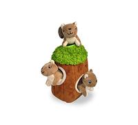 Glow Pups Hide and Seek - Juguete para perro, casa de árbol de peluche, juguete para perro madriguera, escondite y busca chirriante. (Árbol con ardillas, pequeño)