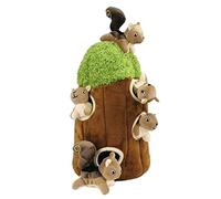 Glow Pups Hide and Seek - Juguete para perro, casa de árbol de peluche, juguete para perro madriguera, escondite y busca chirriante. (Árbol con ardillas, L)