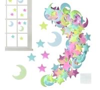 Glow Stars For Ceiling - Premium High-Intensity Moon And Stars Decor, Features Advanced Rare-Earth Phosphor Technology For 8-Hour Long-Persistence Glowing | -Safe Removable Adhesive Ensures Dam