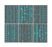 Glow Stickers, Waterproof 6 Pieces Star Body Stickers, Body Art for Carnival, Birthday, Pool, Halloween, Beach, Adults, Hand Sports, Cosplay, Wedding, Party, and Festival