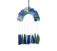 Glow Suncatcher - Sea Glass Pendant, 9.44 Inches Light Reflection with Color Dispersion, Acrylic Crystal Design, Window Hanging Decor, Ambient Accent for Wall Balcony Garden Porch Living Room