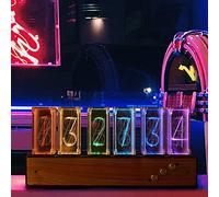 Glow Tube Clock, Nixie Tube Clock Kit Calendario Cronómetro 6 bit LCD Pantalla Foto, Electrónica LED Glow Tube Clock, Simulación Nixie Tube Clock, 5V Alarm Clock USB Powered