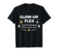 Glow-Up Flex Level Unlocked Evolución Personal Camiseta
