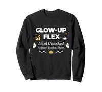 Glow-Up Flex Level Unlocked Evolución Personal Sudadera