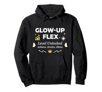 Glow-Up Flex Level Unlocked Evolución Personal Sudadera con Capucha