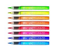 Glow UV Face Paint Pen Set - Waterproof Body Art Marker Kit, Fluorescent Neon Makeup Tool | Acrylic Skin Safe Coloring Applicator, Long Lasting Party Festival Halloween Cosplay Creative Expression